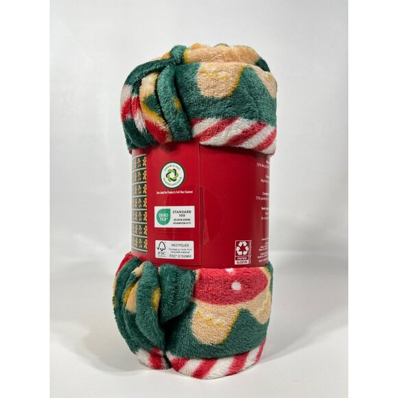 Holiday Time Gingerbread Velvet Christmas Plush Throw Blanket 50" x 60" - Picture 6 of 9